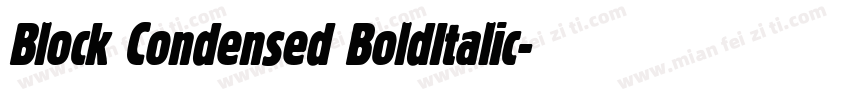 Block Condensed BoldItalic字体转换